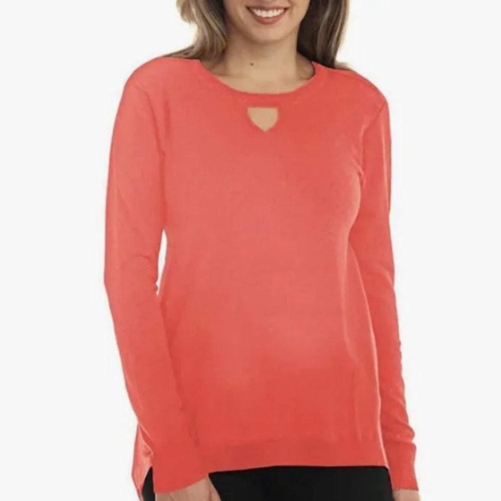 Long Sleeve Blouse Keyhole Top One A